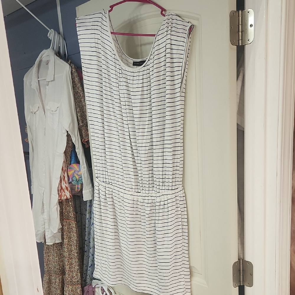 NEW YORK & COMPANY Striped White Dress